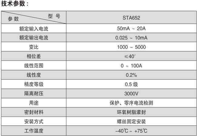 STA652系列精密電流互感器